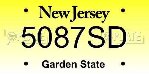 5087SD New Jersey License Plate