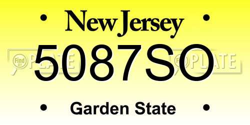 5087SO New Jersey License Plate