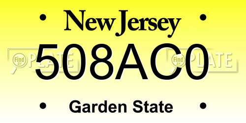 508AC0 New Jersey License Plate