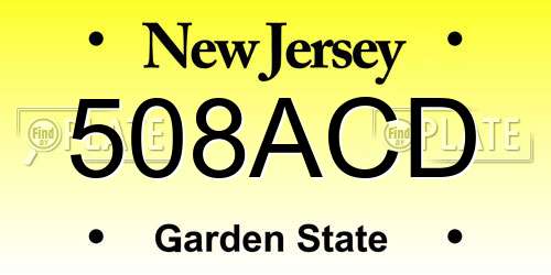 508ACD New Jersey License Plate