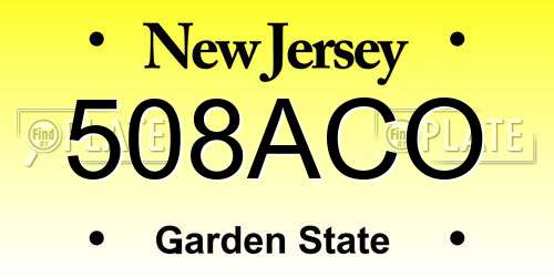 508ACO New Jersey License Plate