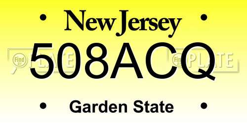 508ACQ New Jersey License Plate