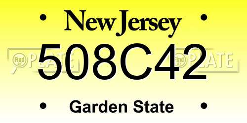 508C42 New Jersey License Plate