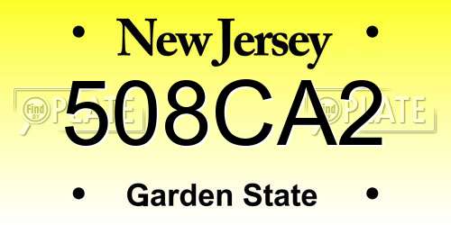 508CA2 New Jersey License Plate