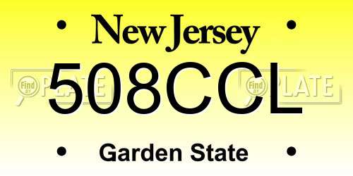 508CCL New Jersey License Plate