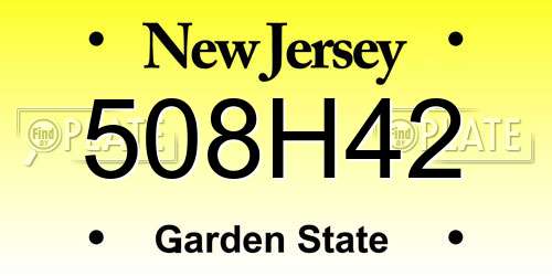 508H42 New Jersey License Plate