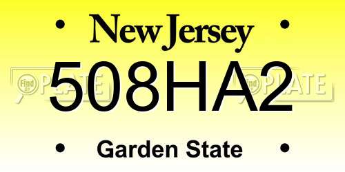 508HA2 New Jersey License Plate