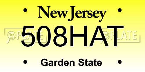 508HAT New Jersey License Plate