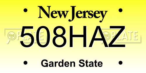 508HAZ New Jersey License Plate