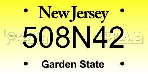 508N42 New Jersey License Plate