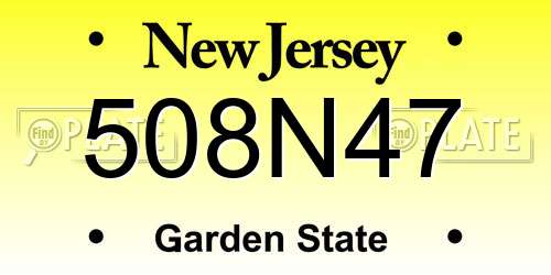 508N47 New Jersey License Plate