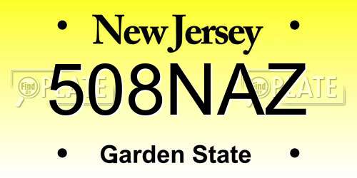 508NAZ New Jersey License Plate