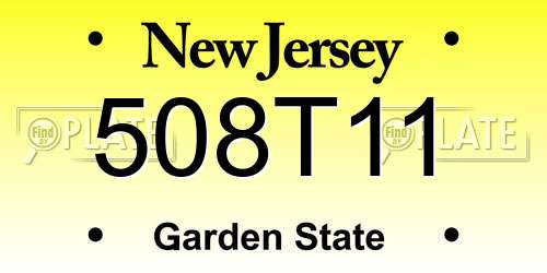 508T11 New Jersey License Plate