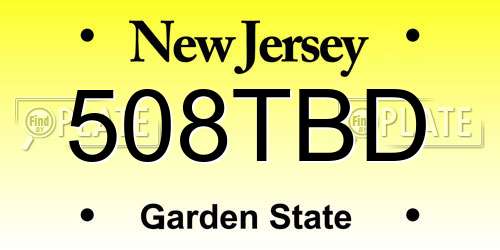 508TBD New Jersey License Plate