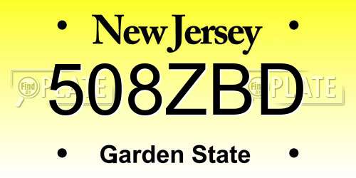 508ZBD New Jersey License Plate
