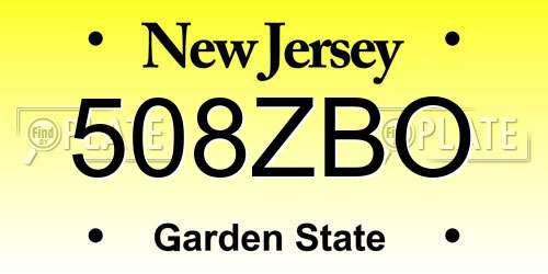 508ZBO New Jersey License Plate