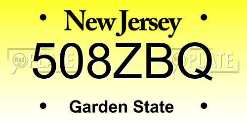 508ZBQ New Jersey License Plate