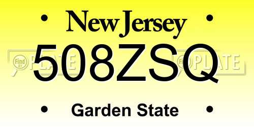 508ZSQ New Jersey License Plate
