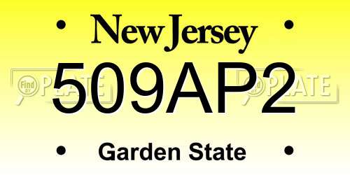 509AP2 New Jersey License Plate