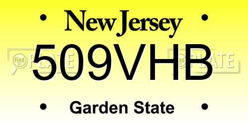509VHB New Jersey License Plate