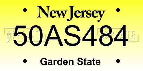 50AS484 New Jersey License Plate