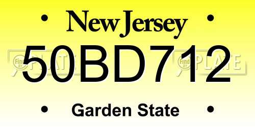50BD712 New Jersey License Plate