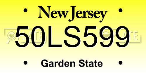 50LS599 New Jersey License Plate