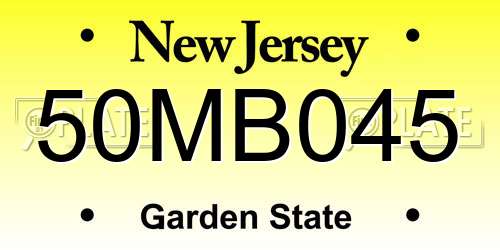 50MB045 New Jersey License Plate