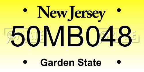 50MB048 New Jersey License Plate