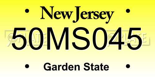 50MS045 New Jersey License Plate