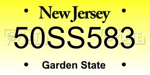 50SS583 New Jersey License Plate