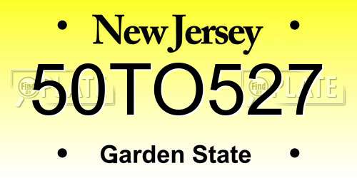 50TO527 New Jersey License Plate