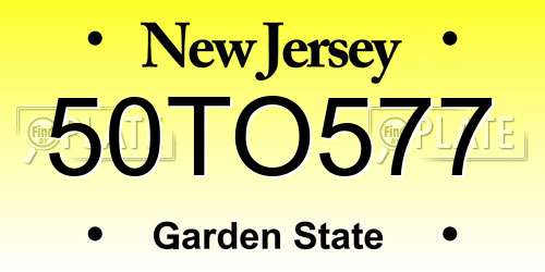 50TO577 New Jersey License Plate