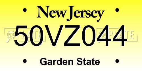 50VZ044 New Jersey License Plate