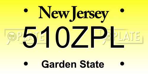 510ZPL New Jersey License Plate