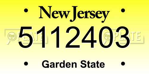 5112403 New Jersey License Plate