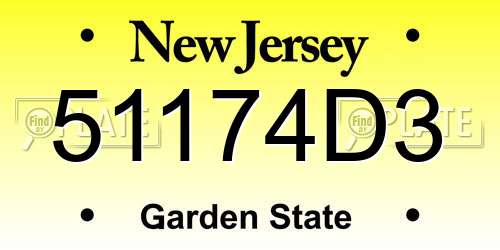 51174D3 New Jersey License Plate