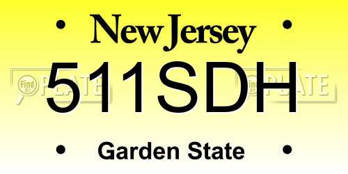 511SDH New Jersey License Plate