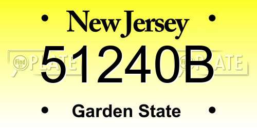 51240B New Jersey License Plate