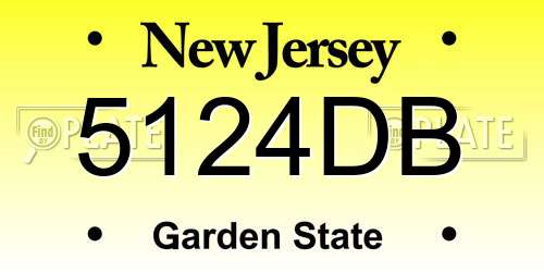5124DB New Jersey License Plate