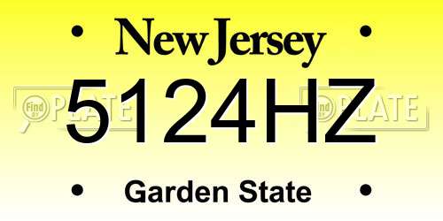 5124HZ New Jersey License Plate