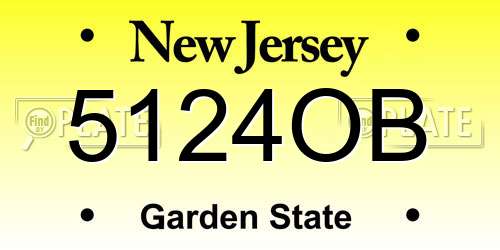 5124OB New Jersey License Plate
