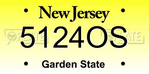 5124OS New Jersey License Plate