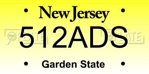 512ADS New Jersey License Plate