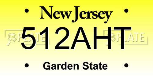 512AHT New Jersey License Plate