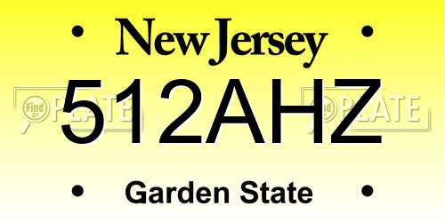 512AHZ New Jersey License Plate