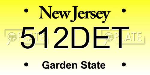 512DET New Jersey License Plate