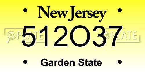 512O37 New Jersey License Plate