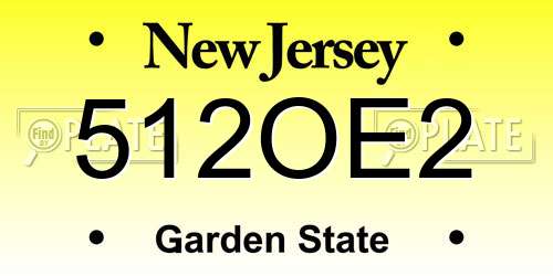 512OE2 New Jersey License Plate