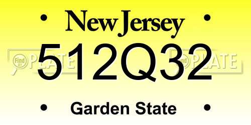 512Q32 New Jersey License Plate